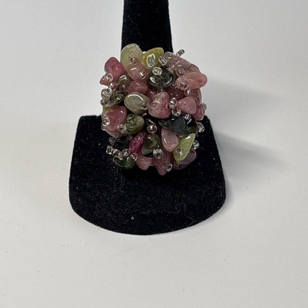 Multicolor Gemstone Cluster Ring - image 1